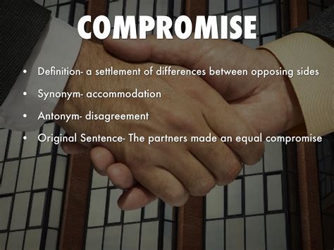 compromised antonyms|hypernym of compromise.